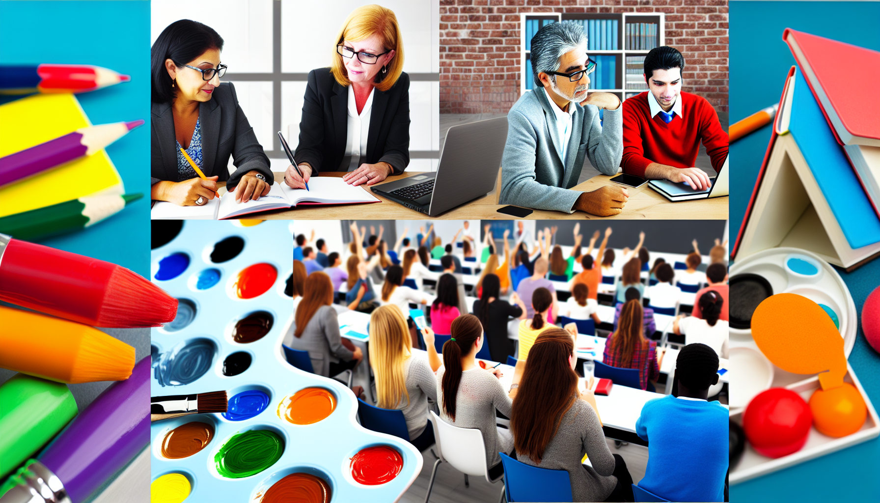 B2C/企業/学校の導入事例を表現したコラージュ